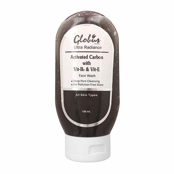 Globus Remedies Activated Carbon with Vitamin B3 and Vitamin E Face Wash 200 ml - Face Washes