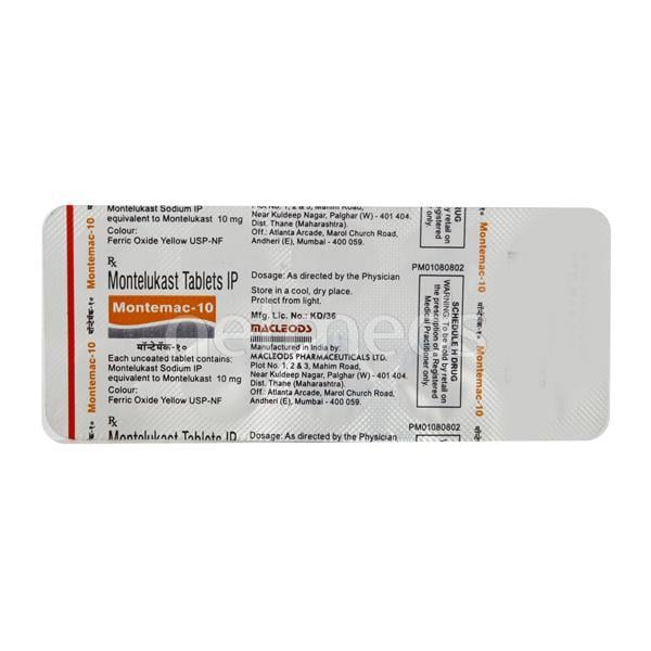 Montemac 10mg Tablet 10'S - Asthma/COPD-Ast