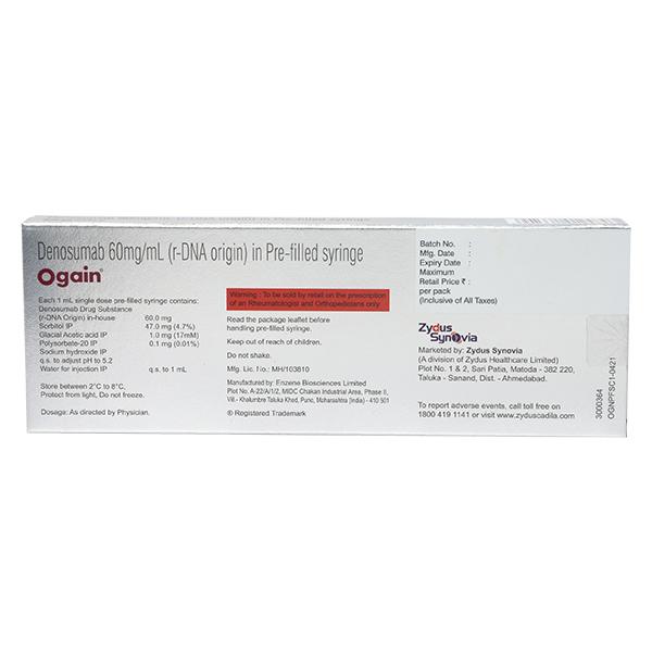 OGAIN 60mg Prefilled Syringe(Pfs) 1's - Osteoporosis-Age