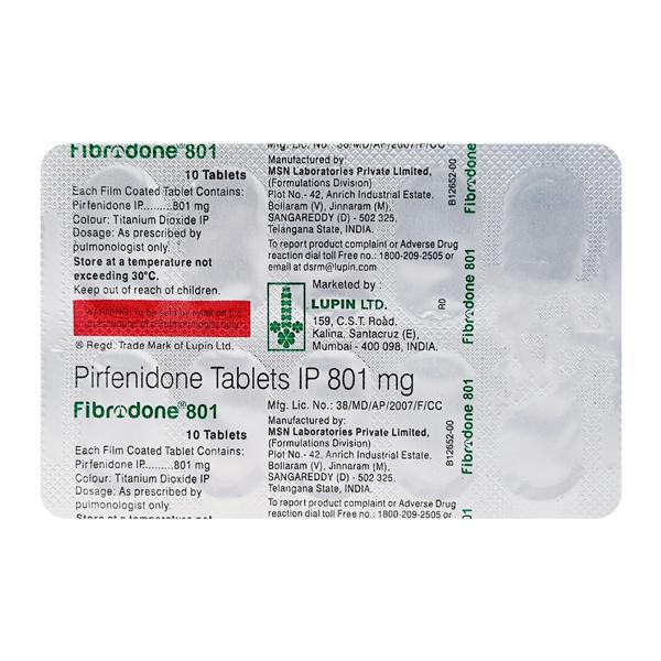 FIBRODONE 801 Tablet 10's - Idiopathic Pulmonary Fibrosis