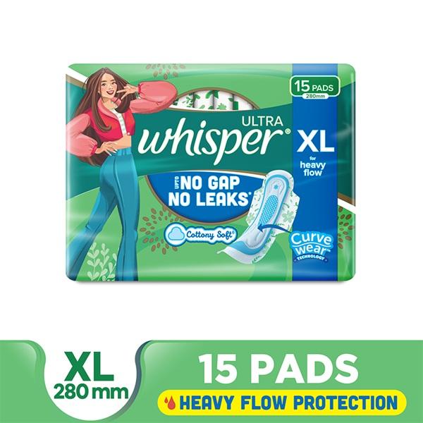 Whisper Ultra Clean Sanitary Pads (XL) 15's - Sanitary Napkins