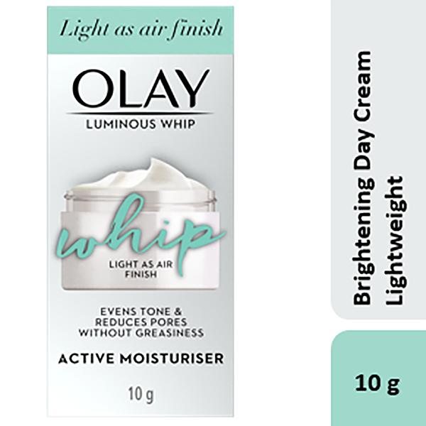 Olay Luminous Whip Light As Air Finish Evens tone & Reduce Pores without Greasincess Active Moisturiser 10gm
