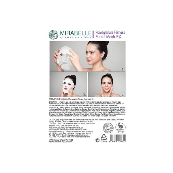 Mirabelle Korea Pomegranate Fairness Facial Sheet Mask 25 Ml - Sheet Masks