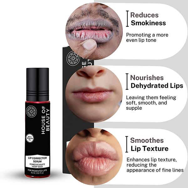 House Of Beauty Lip Color Corrector Serum For Pigmented & Discolored Smoker Lips 10ml - Lip Balms