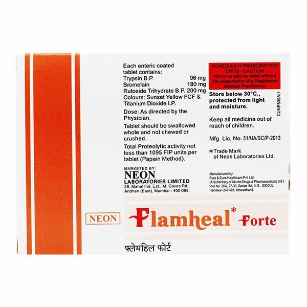 Flamheal Forte Tablet 10'S - Pain relief-Ant