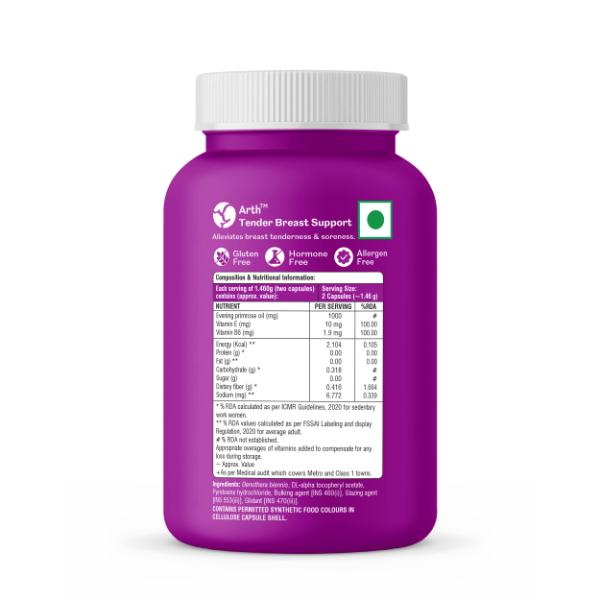 Arth Tender Breast Support Veg Capsules 60's - Nutritional Supplements