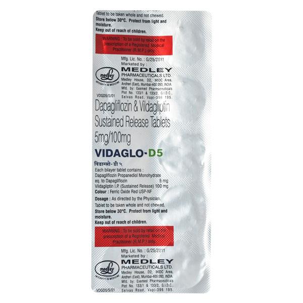 VIDAGLO D 5 Tablet 10's