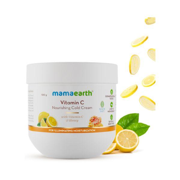 Mamaearth Vitamin C Nourishing Cold Cream for Face & Body with Vitamin C & Honey for Illuminating Moisturization 100 gm - Creams/Oils/Lotions