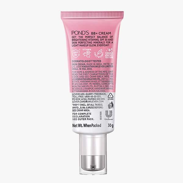 POND'S BB+ Cream, Instant Spot Coverage + Light Make-up Glow, Ivory 30 gm - Face Moisturizers