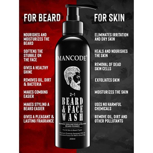 Mancode 2 in 1 Beard Wash and conditioner 200 ml - Conditioners