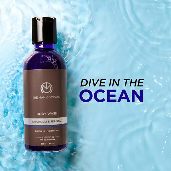 The Man Company Body Wash for Men with Patchouli & Sea Salt 250 ml - Shower Gels & Body Wash