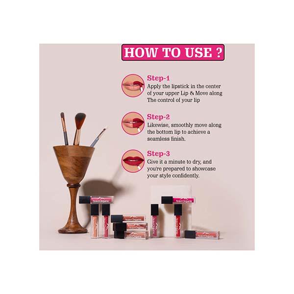 Aravi Organic Long Lasting Ultra Smooth Matte Liquid Lipstick - Rare Love 1.5 ml - Liquid Lipsticks