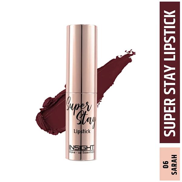 Insight Cosmetics Super Stay Lipstick - Sarah (06) Infused with Argan & Vitamin E Oil 7gm - Lipsticks