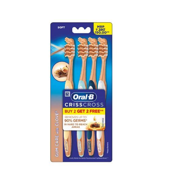 Netmeds | Oral-B Criss Cross Deep Clean Gum Care Toothbrush - Soft (Buy 2 Get 2 Free)
