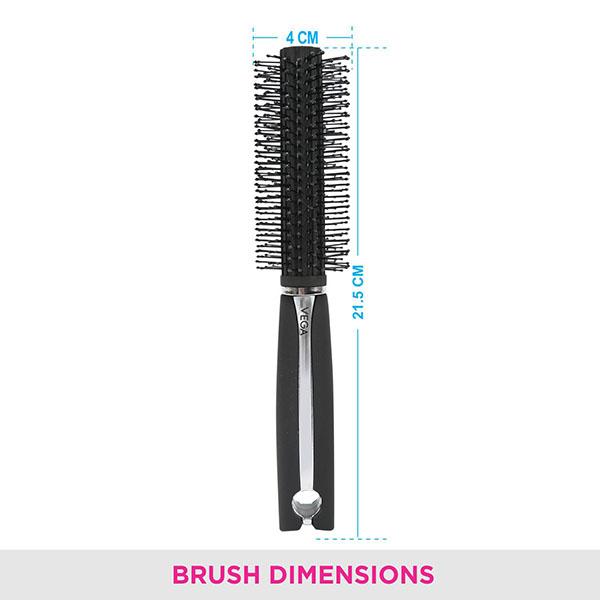 Vega Round Brush Black  (E16 - RB) 1's - Hair Brushes