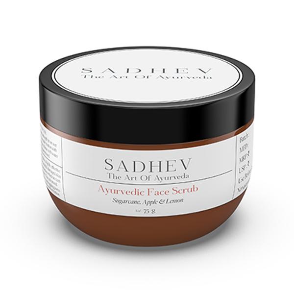 Sadhev Ayurvedic Face Scrub with Sugarcane, Apple, and Lemon 75 gm - Scrubs & Exfoliants