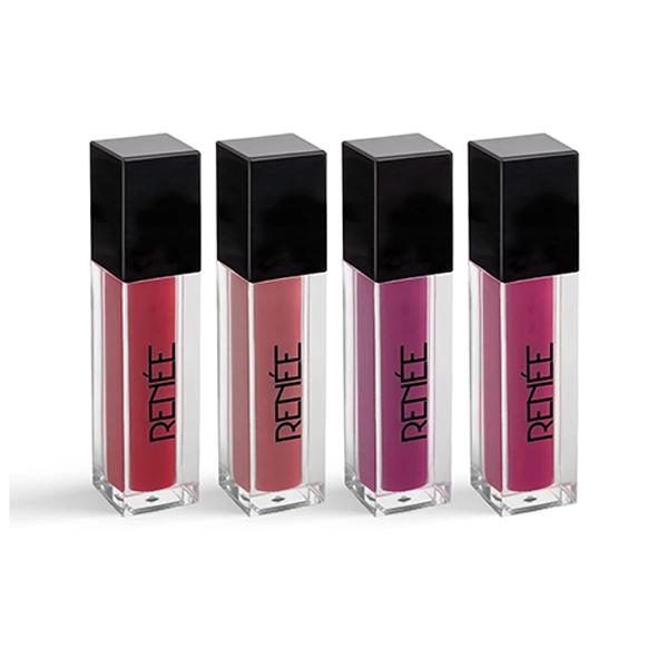 Renee Stay with Me Minis Matte Liquid Lipsticks, 01 Juicy Berries 2ml each 4's - Liquid Lipsticks