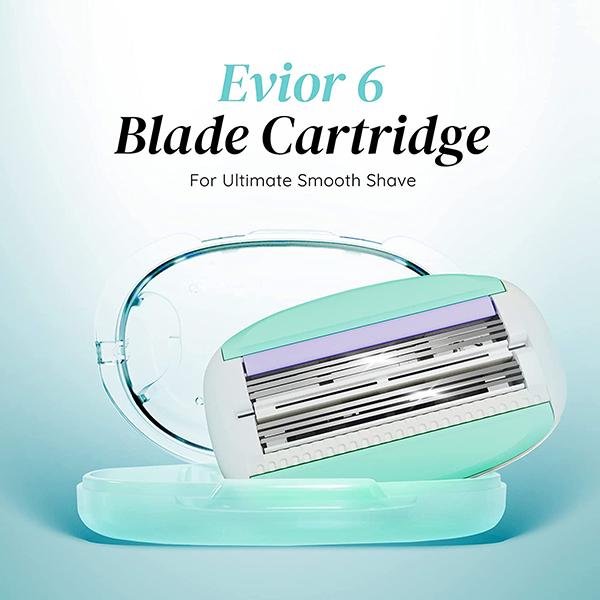 LetsShave Evior 6 Shaving Razor + Shaving Razor Blade 4's + Whipped Shave Cream 150 gm - Women - Shaving & Hair Removal