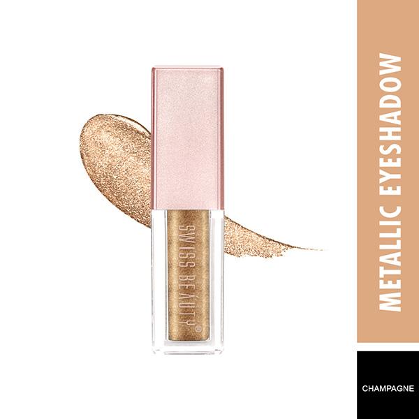 Swiss Beauty Mettalic Liquid Eyeshadow - (Champagne) 3 ml - Eyeshadow, Bases & Primers