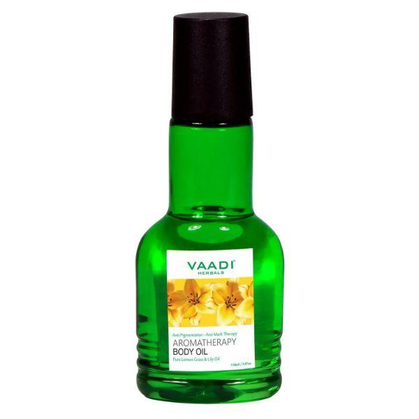 Vaadi Herbals Aromatherapy Body Oil - Pure Lemon Grass & Lily Oil 110 ml - Massage Oils
