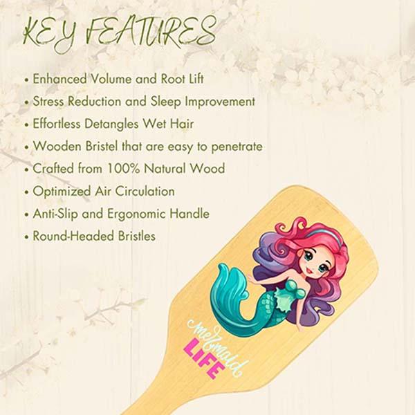 Allure Personalised Paddle Hair Brush Mermaid Print 1's - Hair Brushes