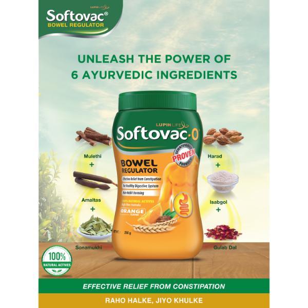 Softovac O Bowel Regulator Powder - Orange Flavour 250 g - Digestive Health