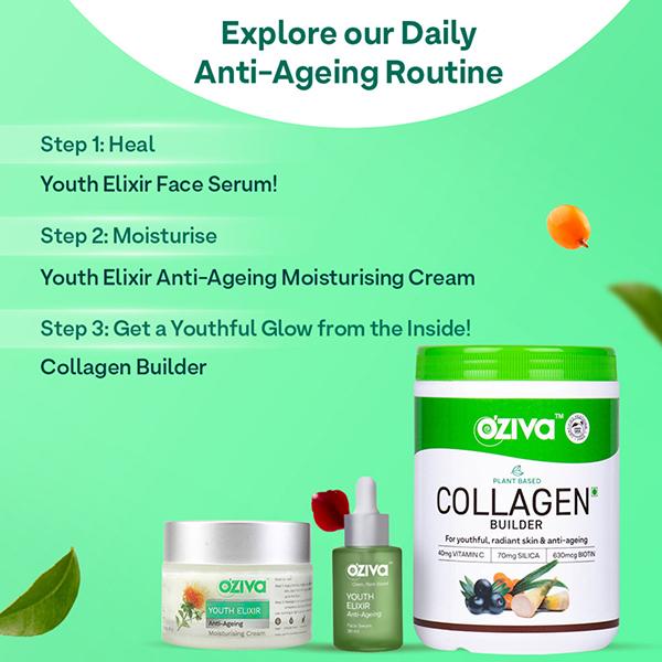Oziva Youth Elixir Anti-Ageing Serum Face Serum For Unisex With Phyto Retinol, Rose & Tiare Flower 30 ml - Face Serum