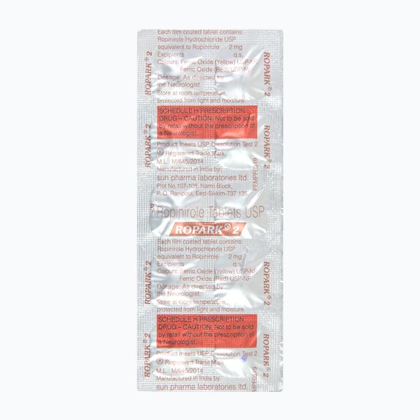 Ropark 2mg Tablet 10'S - Parkinsonism-Apd