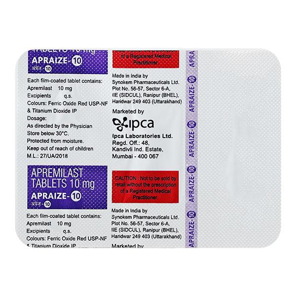 Apraize 10Mg Tablet 4's - Psoriasis/Seborrhea/Ichthyosis-Pso