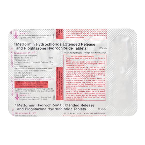 Gluconorm P 15mg Tablet 10'S - Diabetes-Ant
