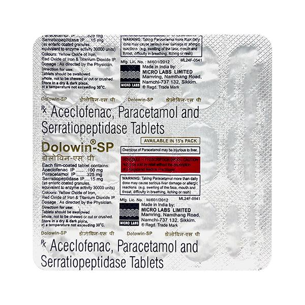 DOLOWIN SP Tablet 15's - Pain relief-Nsa