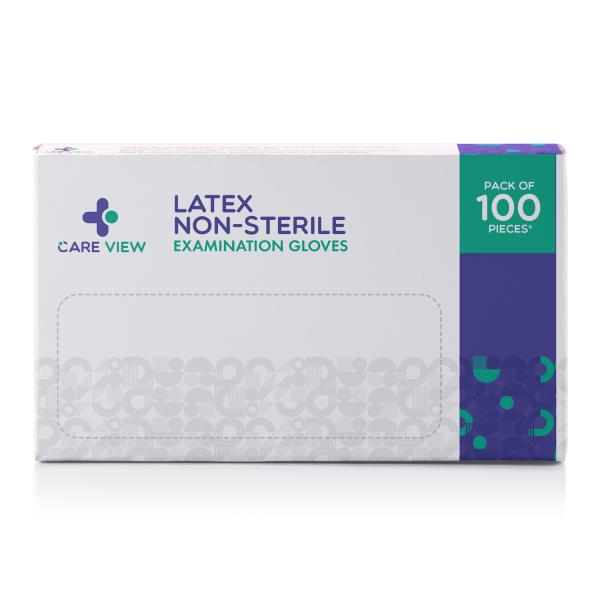 Netmeds | Care View Non Sterile Latex Medical Examination Hand Gloves 100's