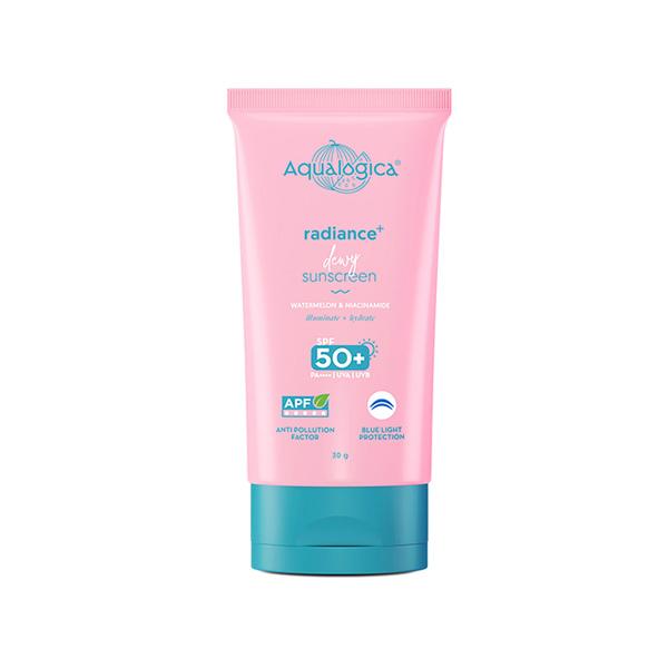 Netmeds | Aqualogica Radiance+ Dewy Sunscreen SPF 50 PA+++ 30 gm