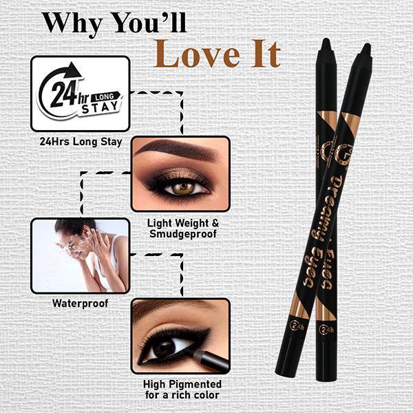 Matt Look dreamy Eyes Smooth Glide Kajal with Sharpner, Eye Makeup, Deep Black 1.3 gm - Kajal & Kohls