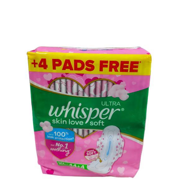 Netmeds | Whisper Ultra Skin Love Soft Sanitary Pad XL (Pack of 44's + 4 Free)