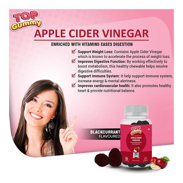 Top Gummy Apple Cider Vinegar Gummies - Blackcurrant Flavour 30's - Apple Cider Vinegar - Acv