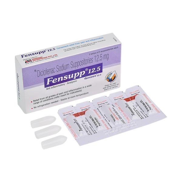 FENSUPP 12.5 Suppositories 5's - Pain relief-Nsa