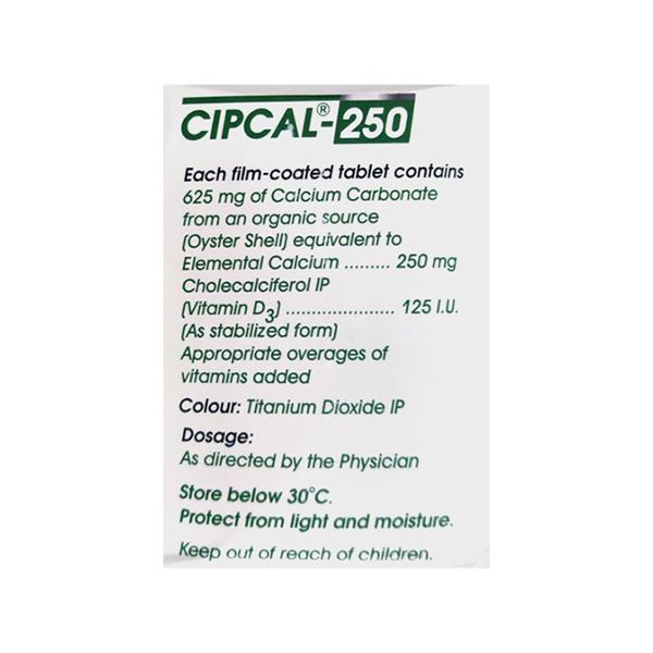 Cipcal 250mg Tablet 30'S - Supplements-Cal