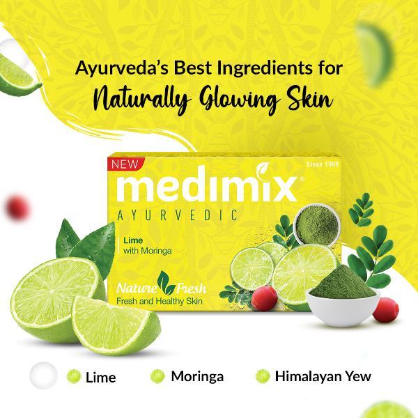 Medimix Ayruvedic Lime With Moringa Soap (Pack Of 4 x 125 g) + 125 g Free - Personal Care (Ayush)