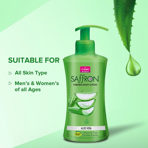 Vi-John Saffron Fairness Body Lotion - Aloevera - Pack of 4 x 250 ml - Lotions & Creams