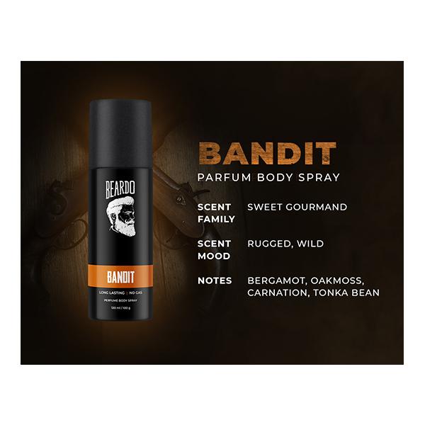 Beardo Perfume Body Spray - Bandit (Pack of 2 x 120 ml) - Men Perfumes (Edt/Edp)