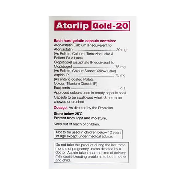 ATORLIP GOLD 20 Capsule 10's - High Cholesterol-Dys