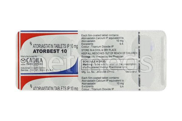 Atorbest 10mg Tablet 10'S - High Cholesterol-Dys