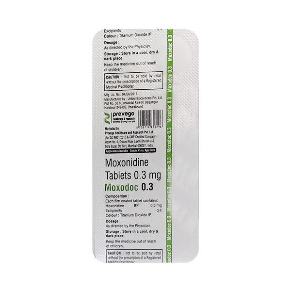 MOXODOC 0.3 Tablet 10's - Hypertension-Cen