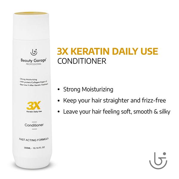 Beauty Garage 3X Keratin Daily Use Conditioner 300 ml - Conditioners