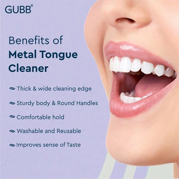 Gubb Metal Tongue Cleaner High Grade Stainless Steel 1's - Floss & Tongue Cleaners
