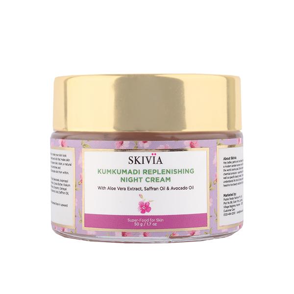 Skivia Kumkumadi Replenishing Night Cream With Aloe Vera Extract & Hyaluronic Acid 50 gm - Night Cream