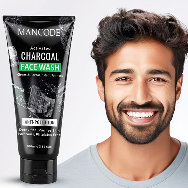 Netmeds | Mancode Activated Charcoal Face Wash for Men - Deep Cleansing & Detoxifying for Clear Skin 100 ml