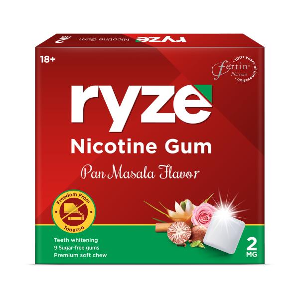 Ryze 2 mg Nicotine Gums - Pan Masala 9's - Nicotine Gums/Lozenges