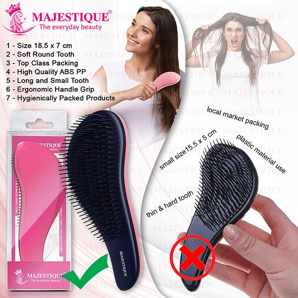 Majestique Curve Detangling Hair Brush for for All Hair Types Adults, and Kids - Multicolor 1's - Hair Brushes
